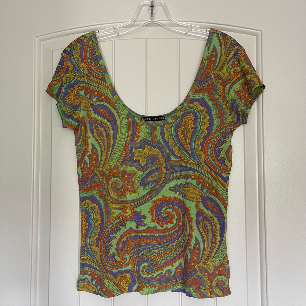 Ralph Lauren Black Label Paisley Scoop Neck shirt